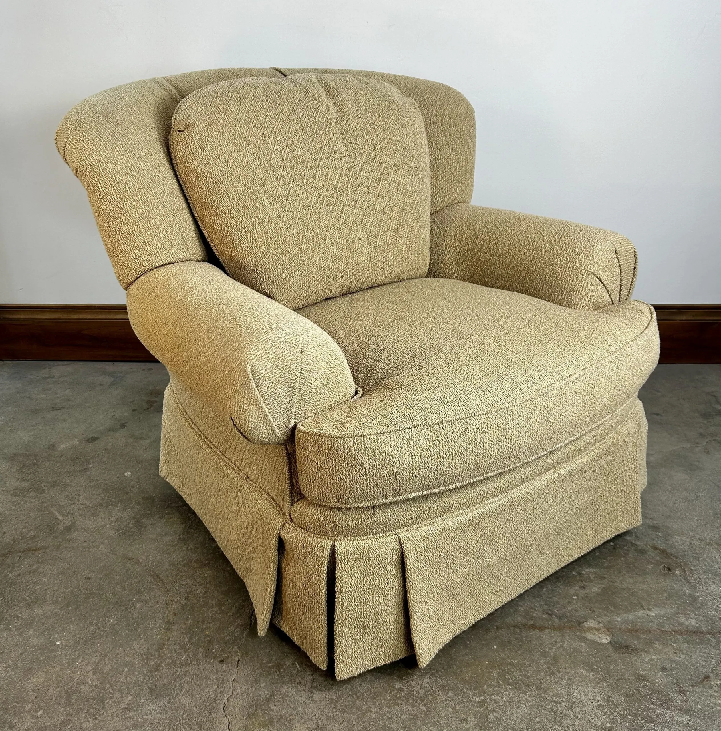 Pearson Lounge Chair, Custom, Cream Beige Upholstery, One Ottoman Available*