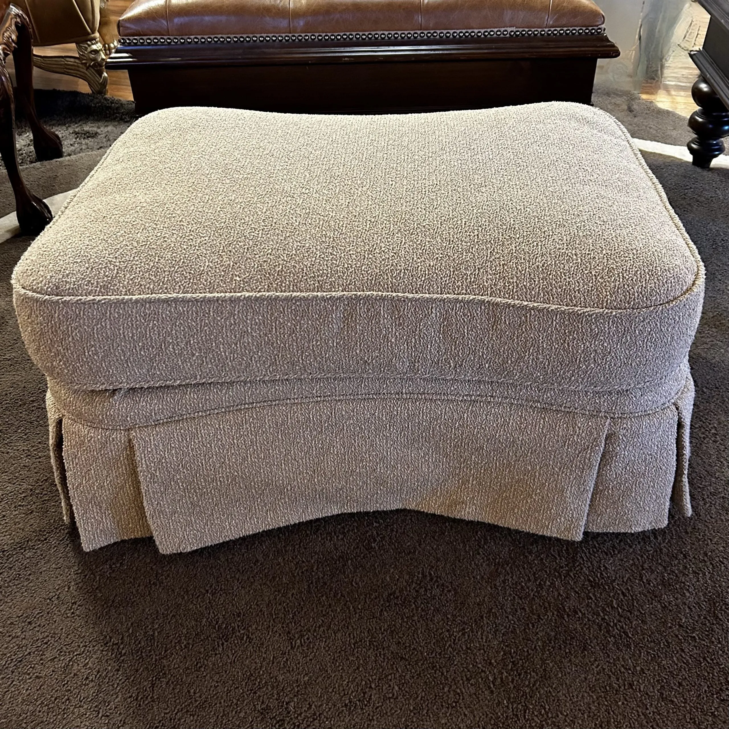 Pearson Lounge Chair, Custom, Cream Beige Upholstery, One Ottoman Available*