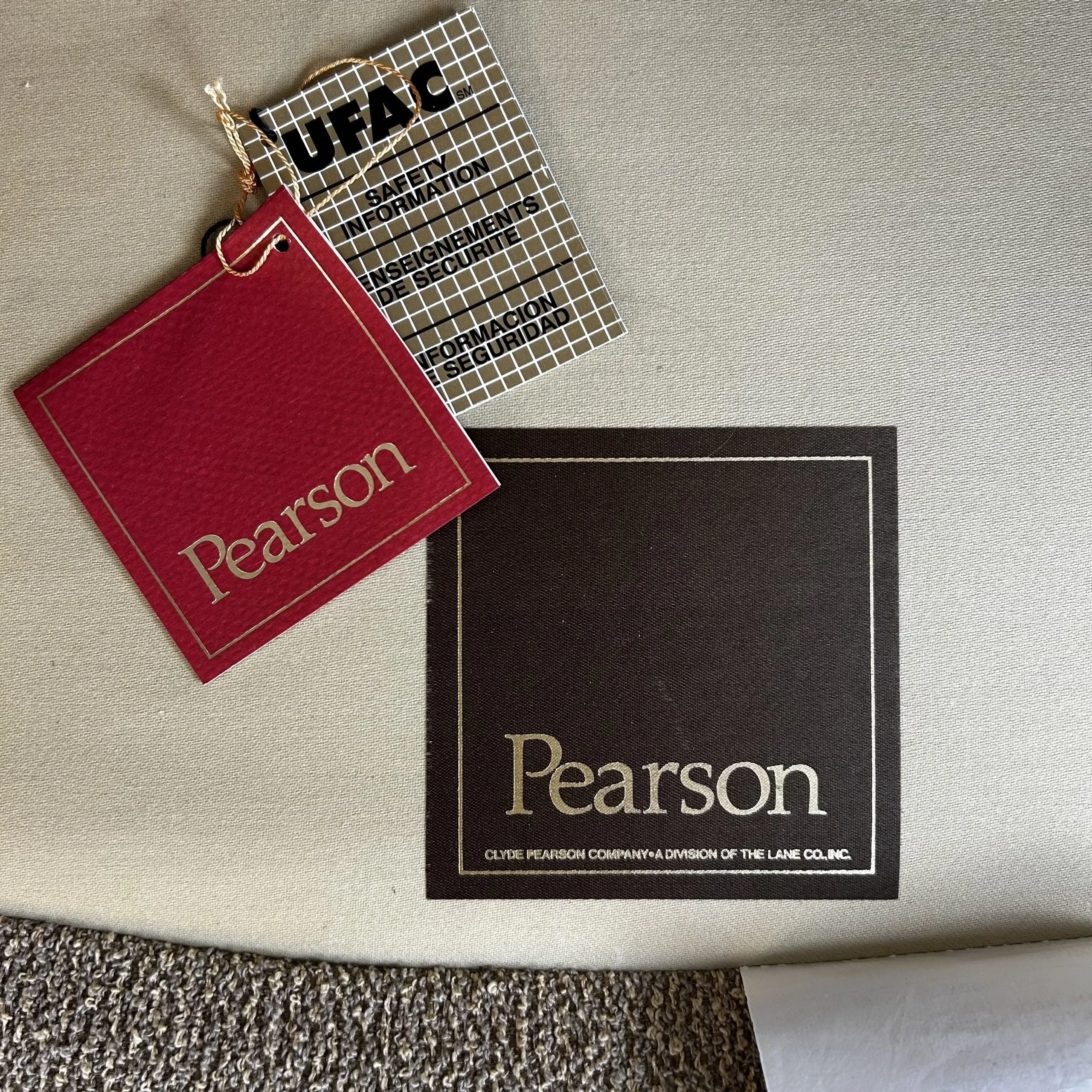 Pearson Lounge Chair, Custom, Cream Beige Upholstery, One Ottoman Available*