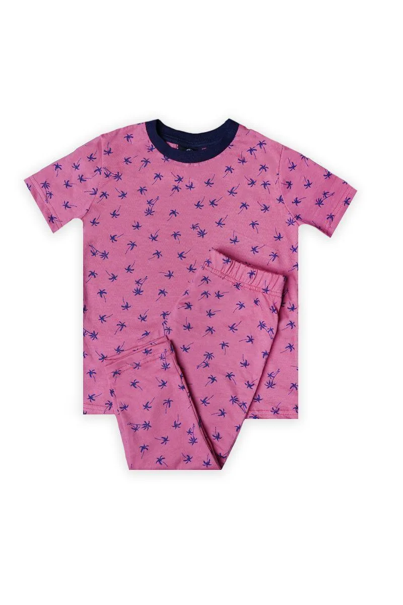 Pink Palm Lounge Wear Set