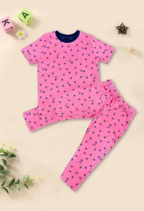 Pink Palm Lounge Wear Set