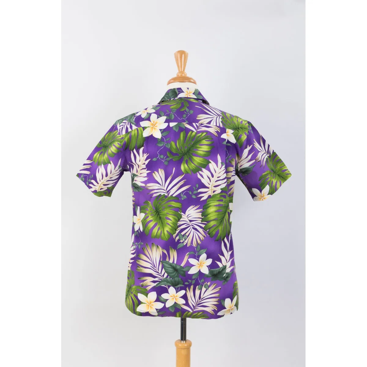 Purple Floral  Print Aloha Shirt