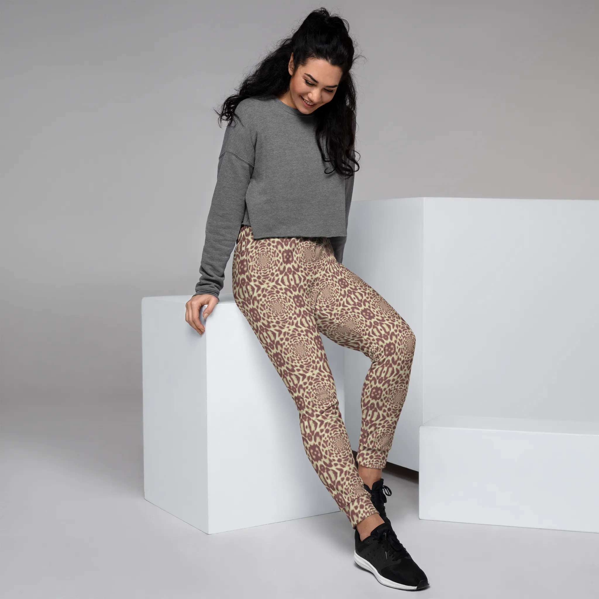 Recursia Contemplative Jaguar Women's Joggers In Pink