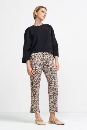 RICH & ROYAL Leopard Print Trousers