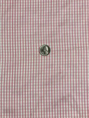 Rose Pink White Gingham Shantung 738 Fabric