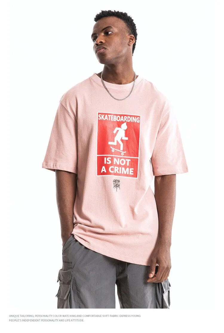 Skateboarding Is Not A Crime Short Sleeve Oversized T-Shirt