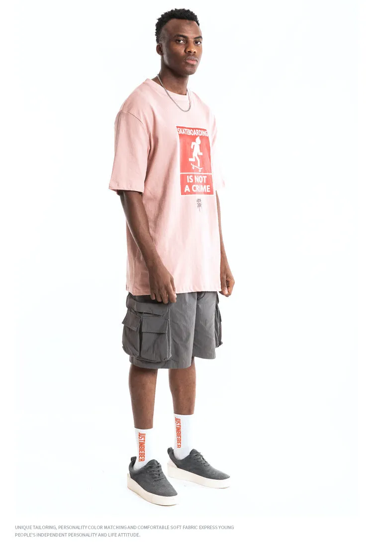 Skateboarding Is Not A Crime Short Sleeve Oversized T-Shirt
