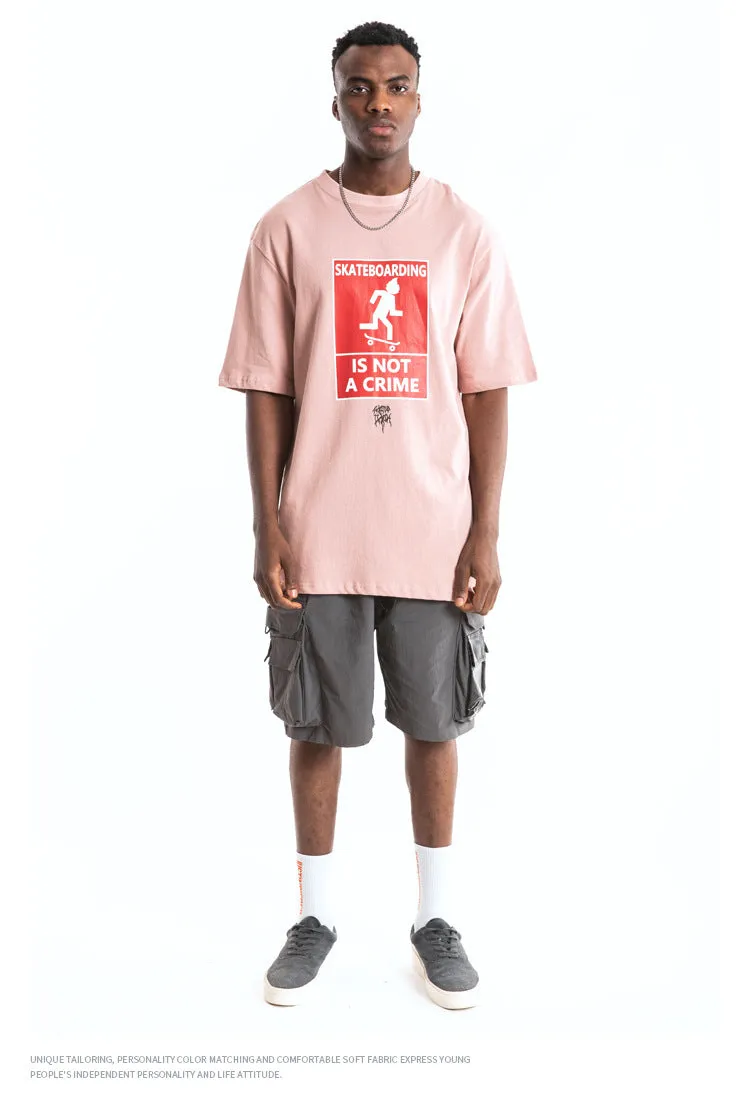 Skateboarding Is Not A Crime Short Sleeve Oversized T-Shirt