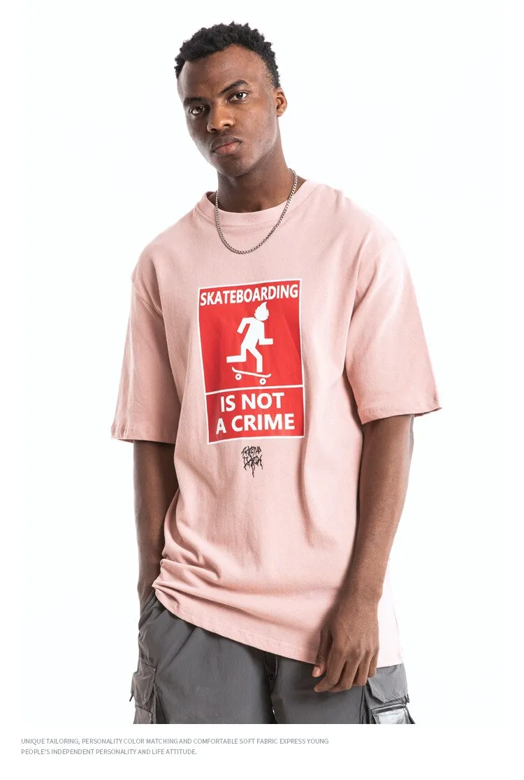 Skateboarding Is Not A Crime Short Sleeve Oversized T-Shirt