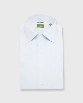 Slim-Fit Spread Collar Dress Shirt in Sky Pencil Stripe Poplin