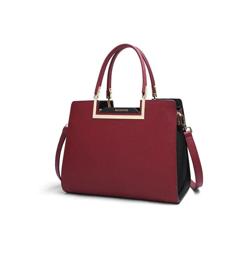 Two-Tone Satchel Bag