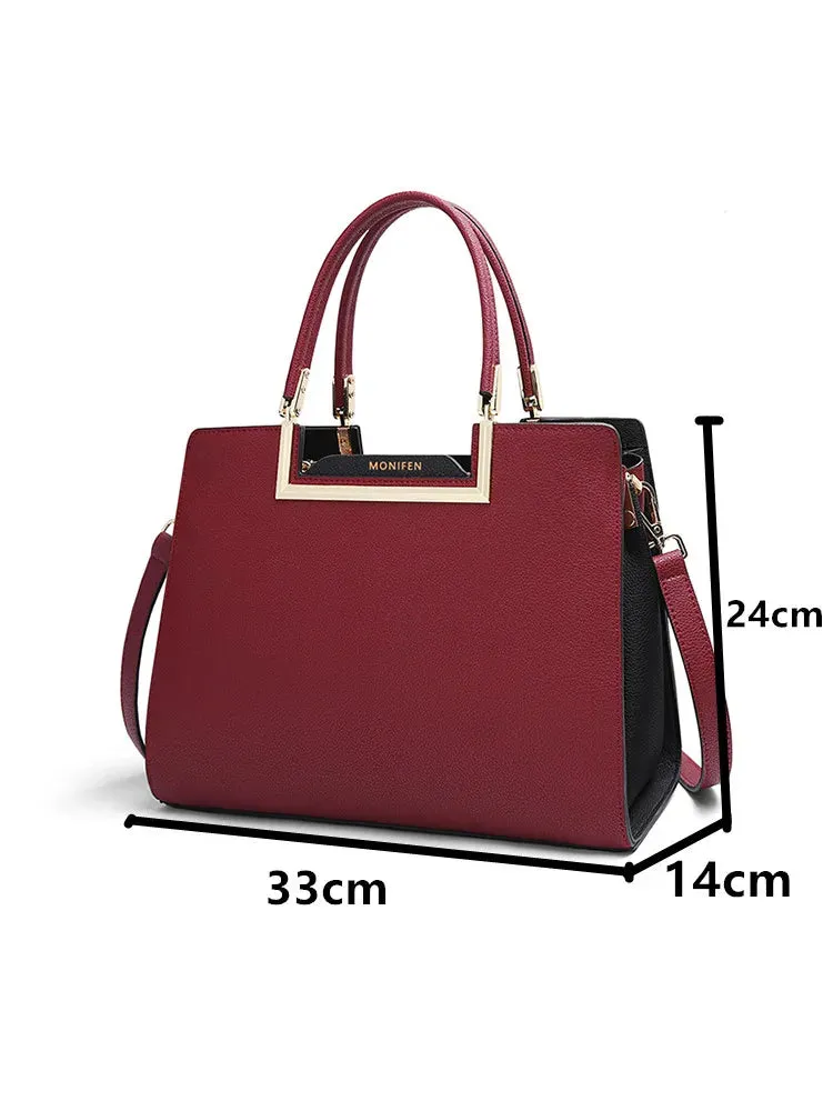 Two-Tone Satchel Bag