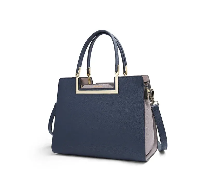 Two-Tone Satchel Bag