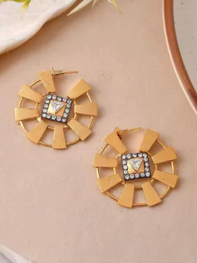 Two Toned Geometric Tribal Hoops