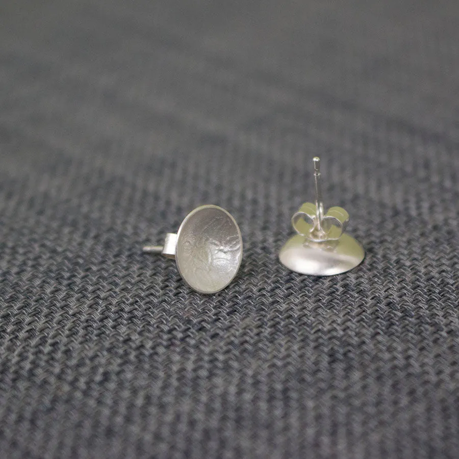 Vines Cup Silver Stud Earrings
