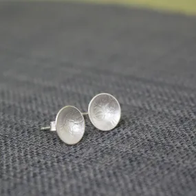 Vines Cup Silver Stud Earrings