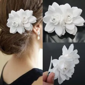 White Orchid Bridal Hair Clip