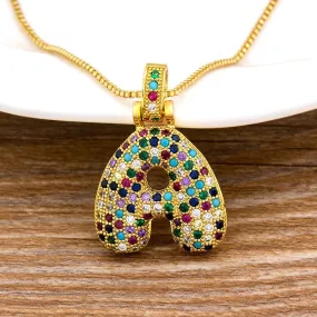 Women Colourful Letter Initials  Pendant Necklaces