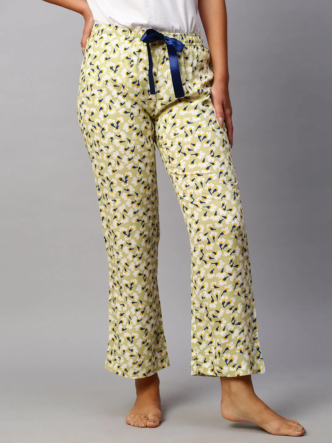 Women's Khaki Viscose Regular Fit Pajama