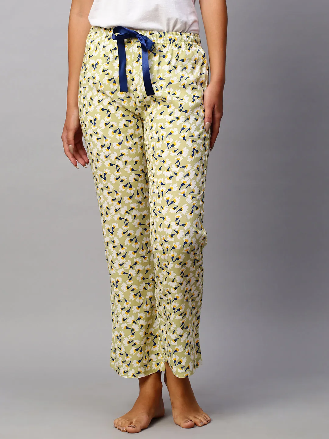 Women's Khaki Viscose Regular Fit Pajama