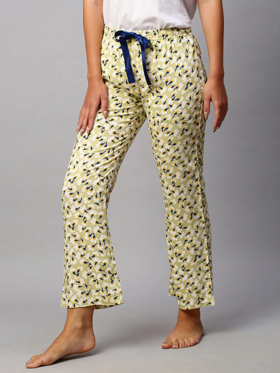 Women's Khaki Viscose Regular Fit Pajama