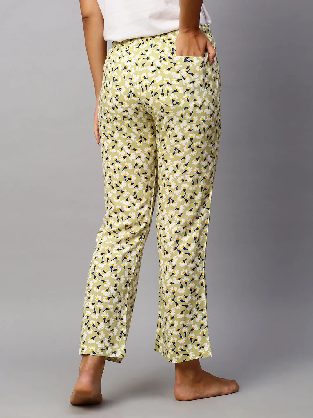 Women's Khaki Viscose Regular Fit Pajama